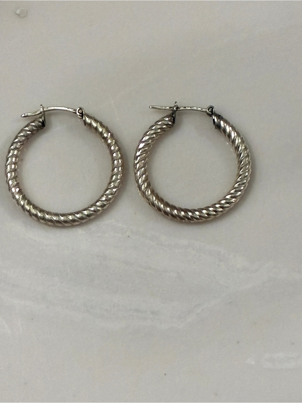 Silver Twisted Hoop Earrings - Women Jewelry